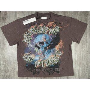 NWT First Row “Be Fierce” Rhinestone Brown T-Shirt - Men Size XL